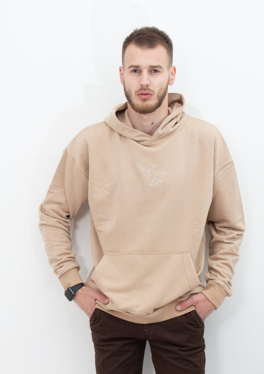 EAGLE OVERSIZED HOODIE -LATTE-